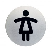 RVS Pictogram Ø 83mm toilet dames
