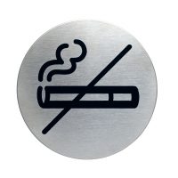 RVS Pictogram Ø 83mm roken verboden
