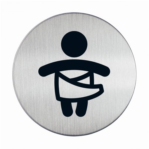 RVS Pictogram Ø 83mm baby verzorgen