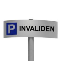 Gebogen parkeerbord Invaliden