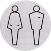 RVS Pictogram man vrouw toilet Ø 82mm