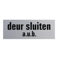 Aluminium deurbordje 130x50mm deur sluiten A.U.B.