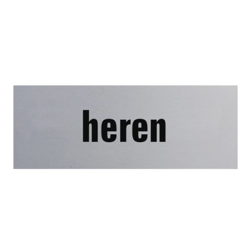 Aluminium deurbordje 130x50mm heren