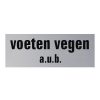 Aluminium deurbordje 130x50mm voeten vegen a.u.b.