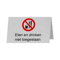 Aluminium tafelbordje eten en drinken niet toegestaan