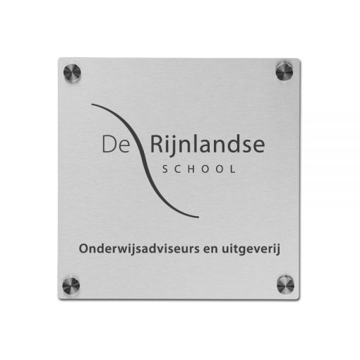 RVS naambord voor school