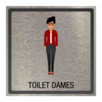 Dibond Pictogram toilet dames 100x100mm