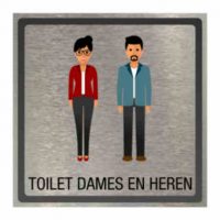 Pictogram eigen ontwerp toilet dames en heren 100x100mm