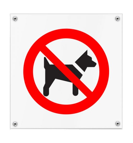 Kunststof pictogrambord honden verboden