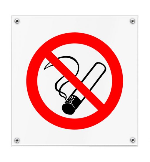 Kunststof pictogrambord roken verboden 200x200mm